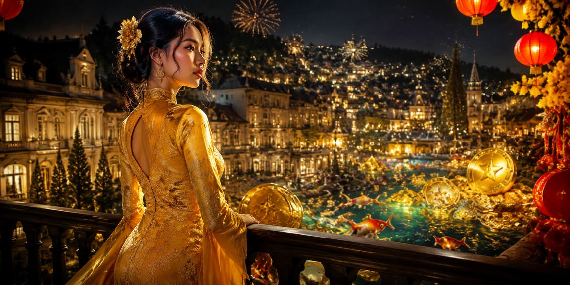 Người phụ nữ mặc áo dài tại Đà Lạt tham gia cá cược và xổ số trực tuyến trên điện thoại