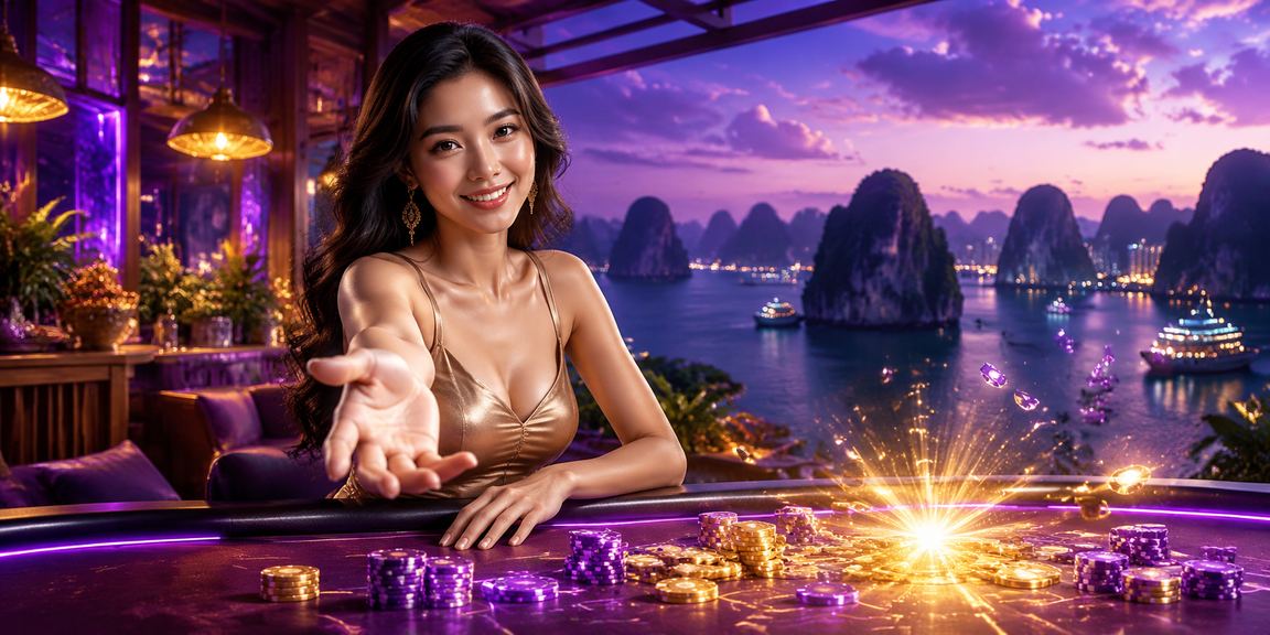 Không khí giải trí buổi tối tại vịnh Hạ Long với các trò chơi trực tuyến và xổ số