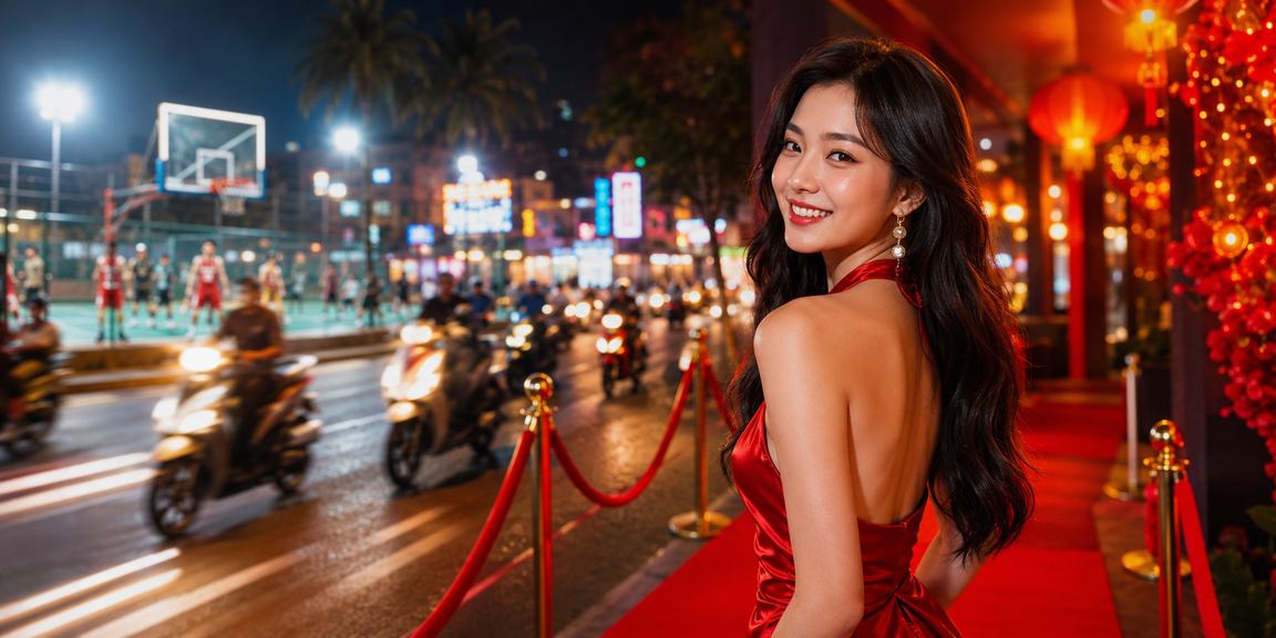 Không khí bóng rổ và cá cược neon về đêm tại Ninh Bình — kết hợp thể thao và game trực tuyến